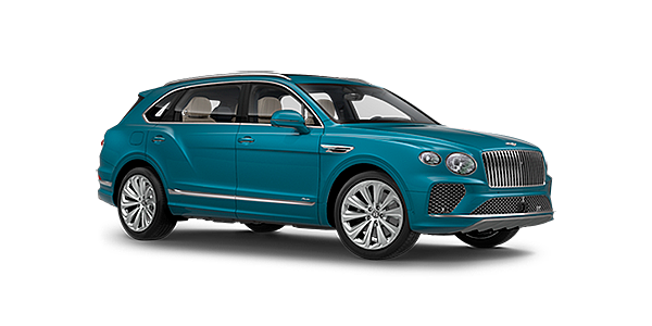 Bentley Shenzhen - Nanshan Bentley Bentayga EWB Azure front side angled view in Topaz blue coloured exterior. 